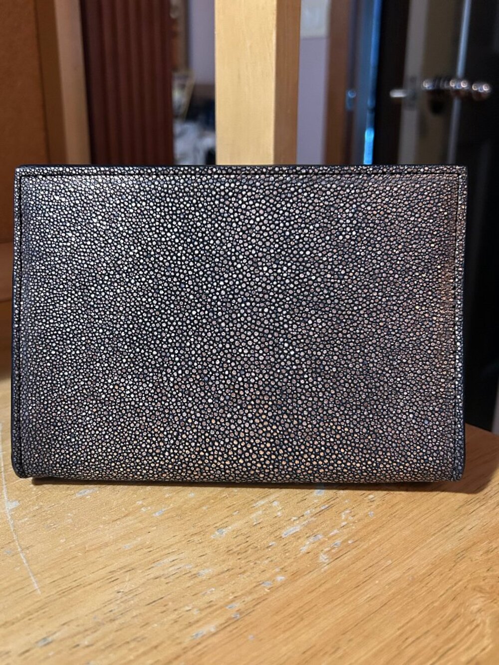 Authentic Womens Alaia Copper Stingray Leather Clutch Handbag